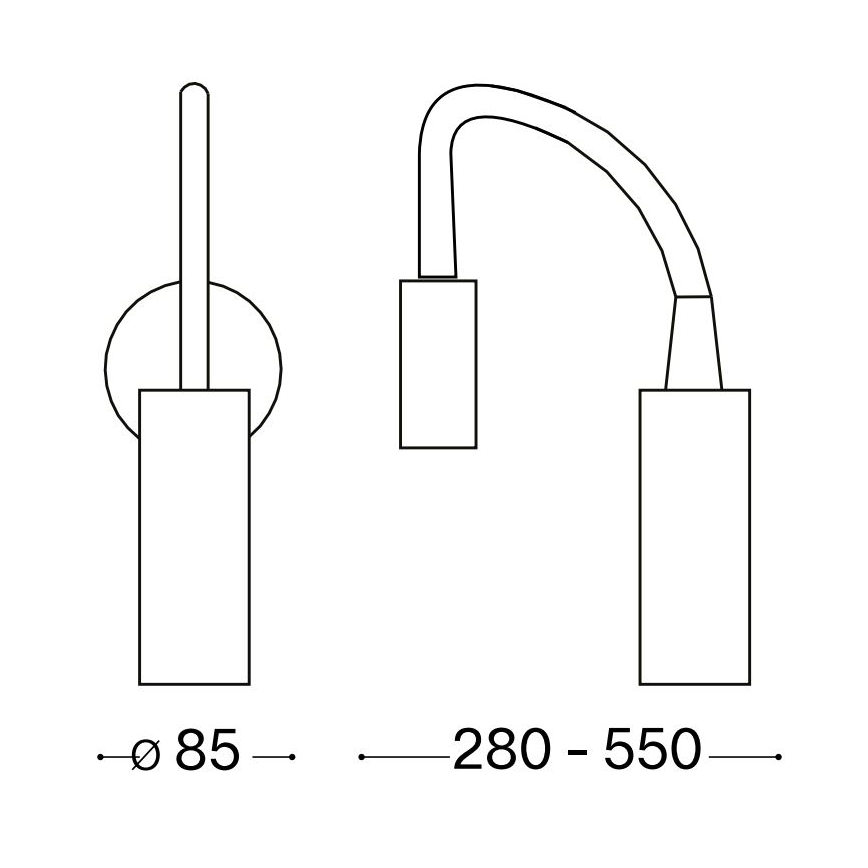 Ideal Lux - LED Paindlik väike lamp FOCUS LED/3,5W/230V CRI 90 must