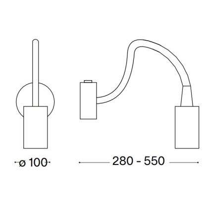 Ideal Lux - LED Paindlik väike lamp FOCUS LED/4W/230V CRI 90 must