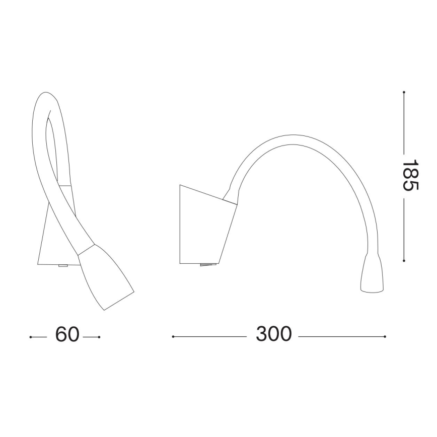 Ideal Lux - LED Paindlik väike lamp GOOSE LED/3W/230V CRI 90 valge