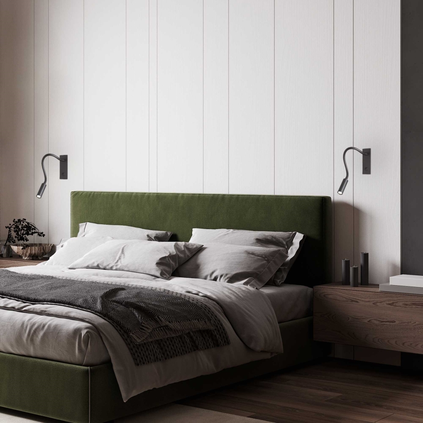 Ideal Lux - LED Paindlik väike lamp IO LED/3W/230V CRI 90 must