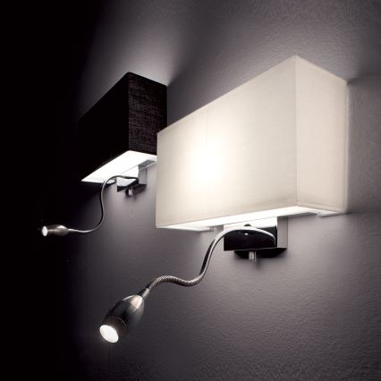 Ideal Lux - LED Paindlik seinavalgusti HOTEL 1xE27/60W/230V + LED/1,5W/230V