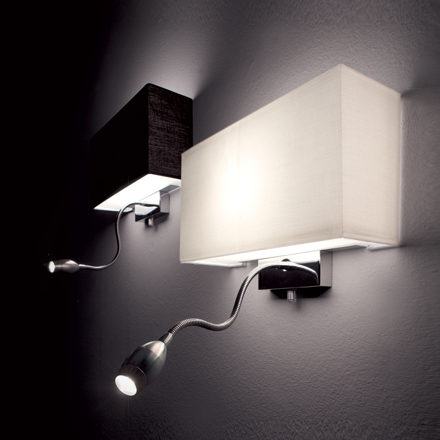 Ideal Lux - LED Paindlik seinavalgusti HOTEL 1xE27/60W/230V + LED/1,5W/230V