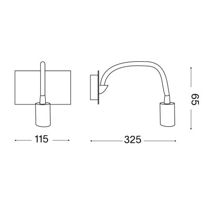 Ideal Lux - LED painduv seinalamp DYNAMO LED/3,5W/230V CRI 90 pronksitooniga