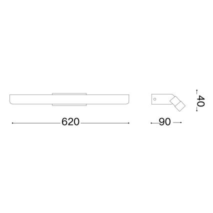 Ideal Lux - LED Peeglivalgustus vannituppa RIFLESSO LED/16W/230V 62 cm CRI 90 IP54 läikiv kroom
