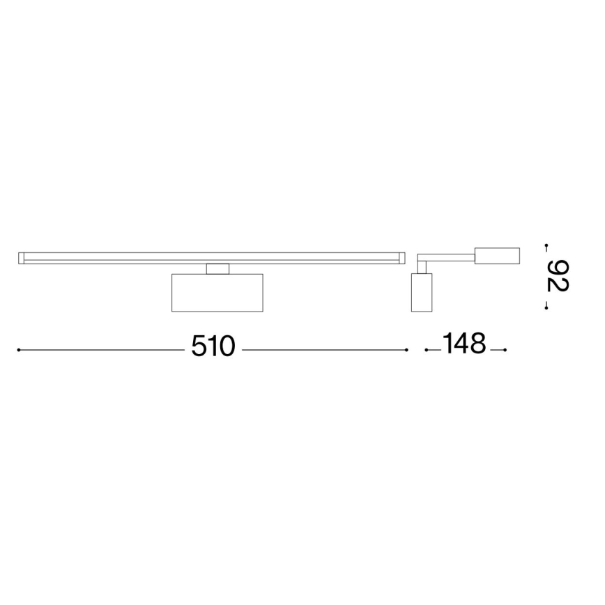 Ideal Lux - LED Pildivalgusti ALMA LED/12,5W/230V 51 cm CRI 90 läikiv kroom