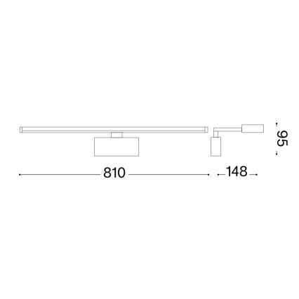 Ideal Lux - LED Pildivalgusti ALMA LED/18W/230V 81 cm CRI 90 kuldne
