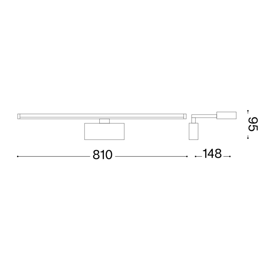 Ideal Lux - LED Pildivalgusti ALMA LED/18W/230V 81 cm CRI 90 kuldne