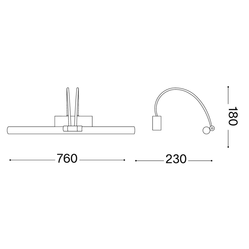 Ideal Lux - LED-pildivalgusti BOW LED/8W/230V läikiv kroom