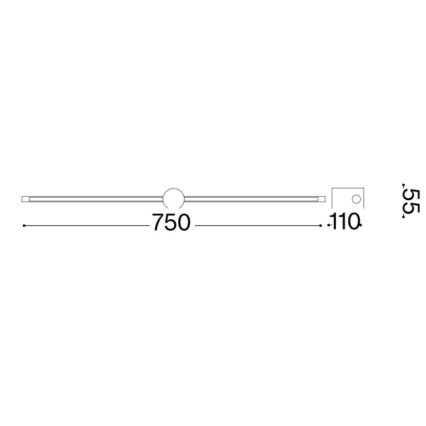 Ideal Lux - LED Pildivalgusti FILO LED/13W/230V 75 cm CRI 90 must