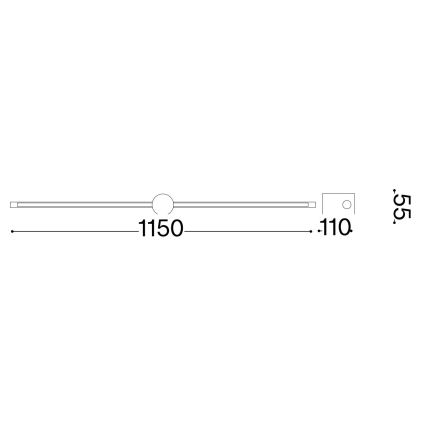 Ideal Lux - LED Pildivalgusti FILO LED/16W/230V 115 cm CRI 90 must