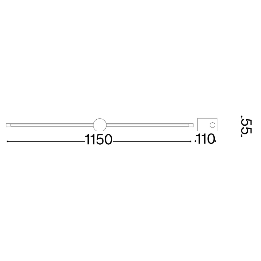 Ideal Lux - LED Pildivalgusti FILO LED/16W/230V 115 cm CRI 90 must