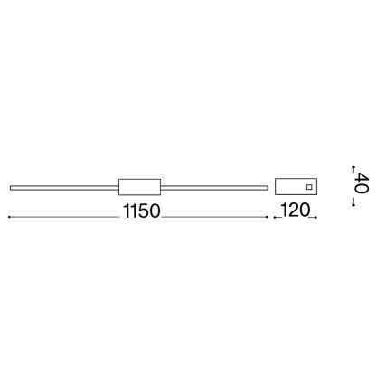 Ideal Lux - LED pildivalgusti THEO LED/19W/230V 115 cm CRI 90 must