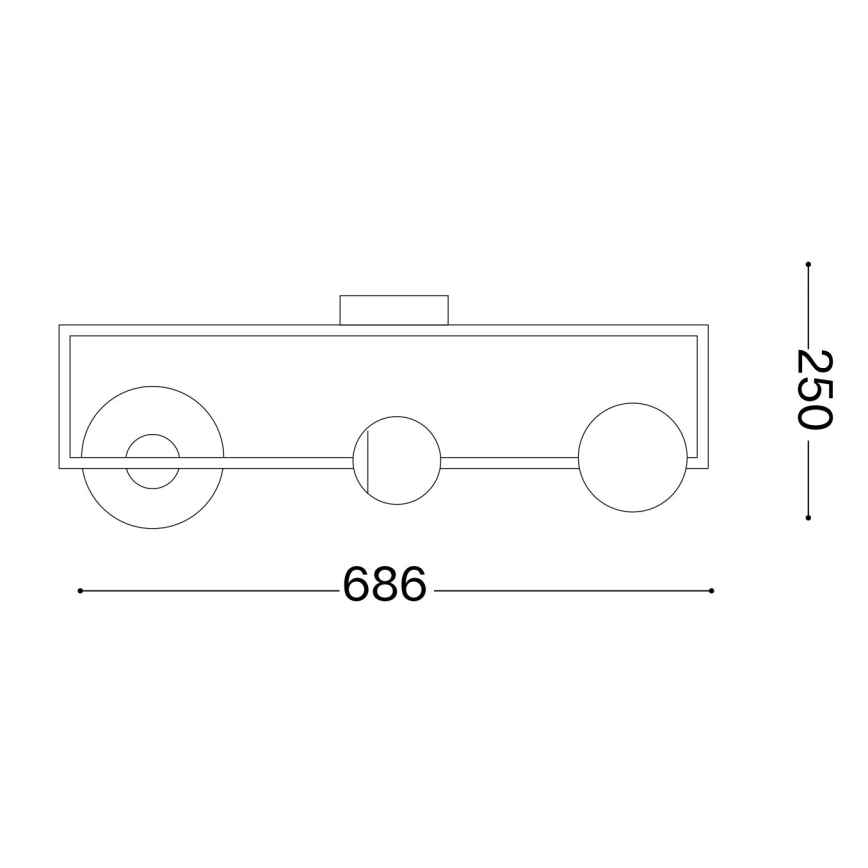 Ideal Lux - LED Pinnale kinnitatav lühter ANGOLO 3xG9/3W/230V must