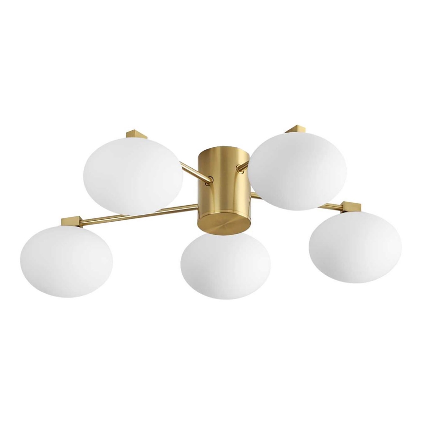 Ideal Lux - LED Pinnale kinnitatav lühter HERMES 5xG9/3W/230V d. 60 cm kuldne