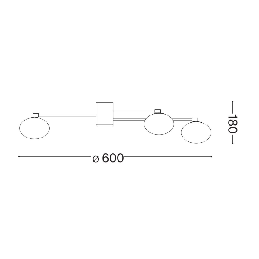 Ideal Lux - LED Pinnale kinnitatav lühter HERMES 5xG9/3W/230V d. 60 cm kuldne