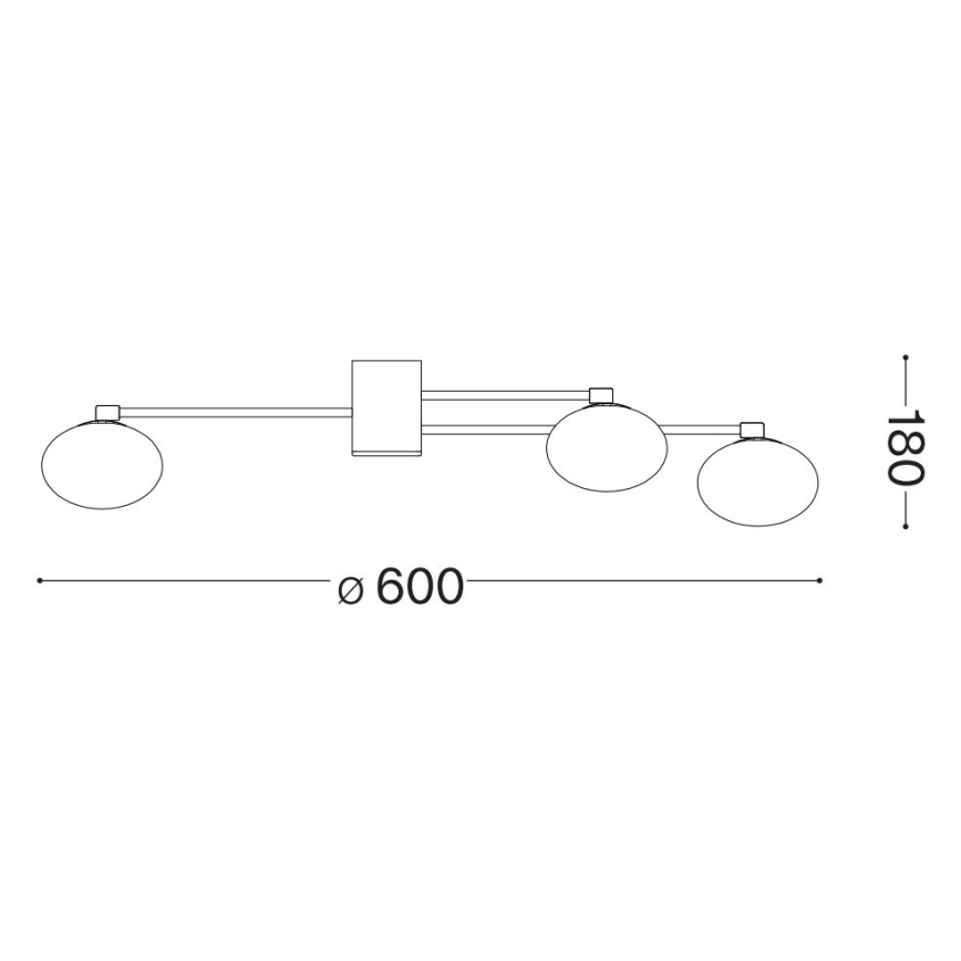 Ideal Lux - LED Pinnale kinnitatav lühter HERMES 5xG9/3W/230V d. 60 cm valge