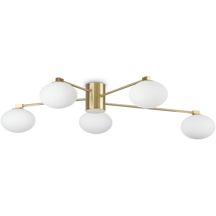 Ideal Lux - LED Pinnale kinnitatav lühter HERMES 5xG9/3W/230V d. 90 cm kuldne