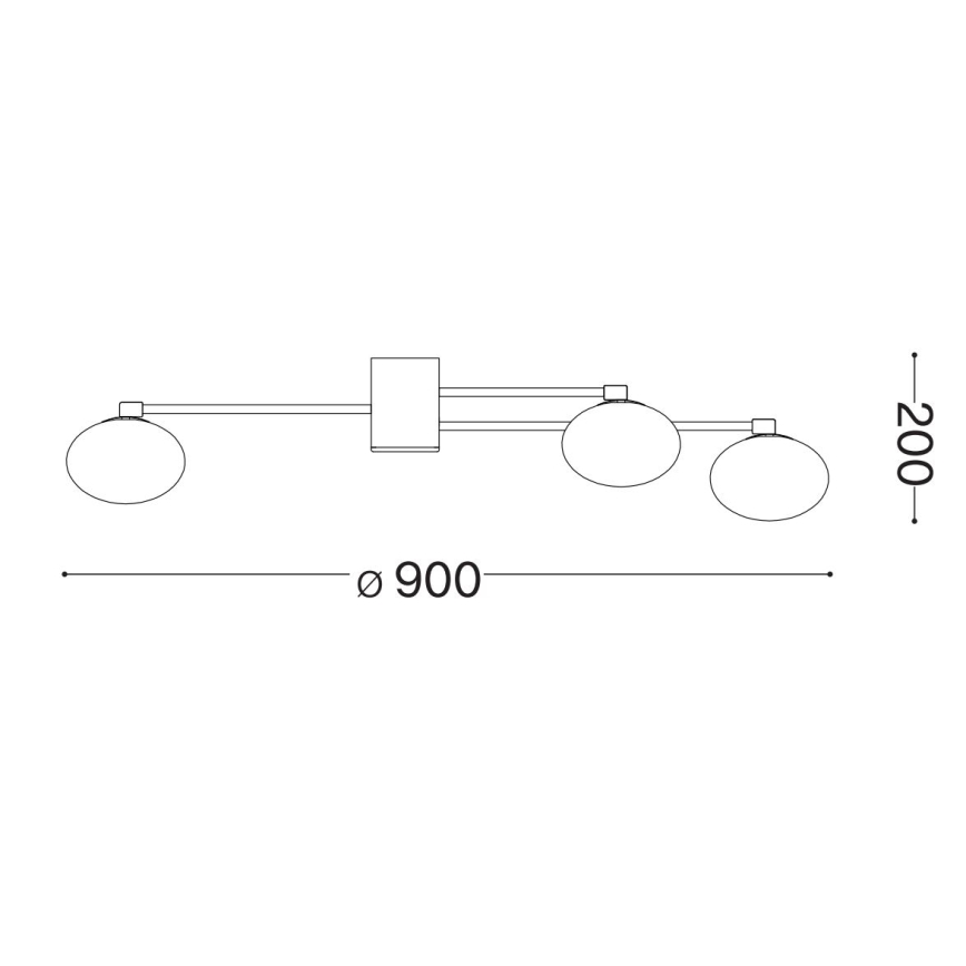 Ideal Lux - LED Pinnale kinnitatav lühter HERMES 5xG9/3W/230V d. 90 cm valge