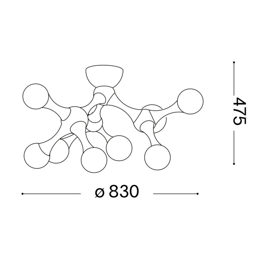 Ideal Lux - LED pinnale kinnitatav lühter NODINO 9xG9/3W/230V läbimõõt 83 cm läikiv kroom/valge