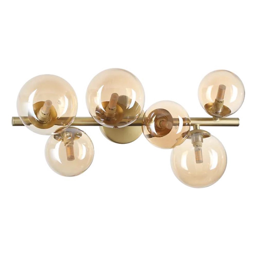 Ideal Lux - LED Pinnale kinnitatav lühter PERLAGE 6xG9/3W/230V 49 cm kuldne/suitsune