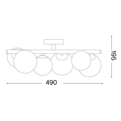 Ideal Lux - LED Pinnale kinnitatav lühter PERLAGE 6xG9/3W/230V 49 cm kuldne/valge