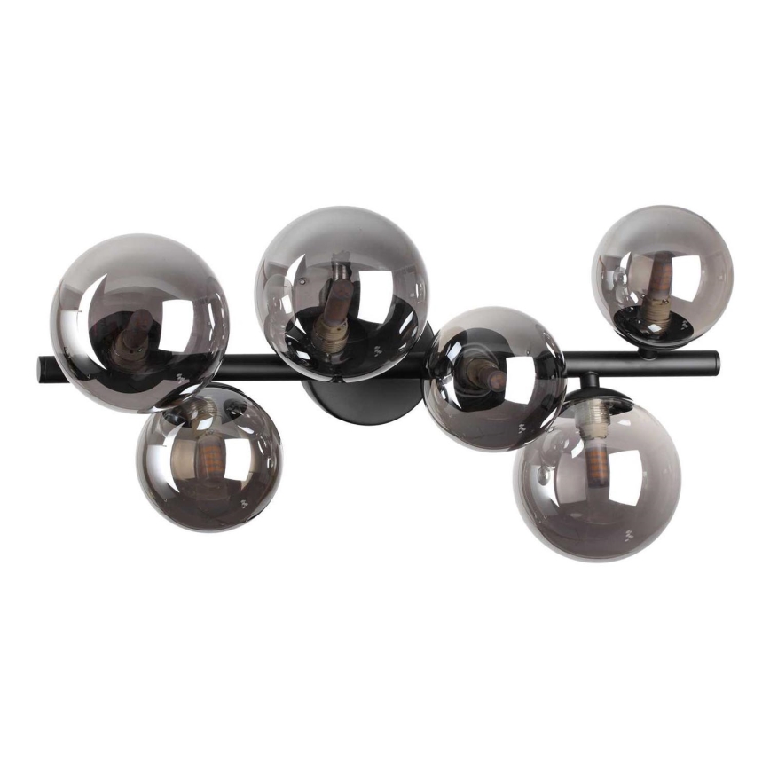 Ideal Lux - LED Pinnale kinnitatav lühter PERLAGE 6xG9/3W/230V 49 cm must/suitsune