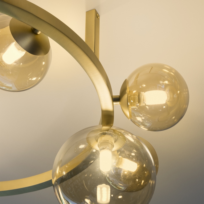 Ideal Lux - LED pinnapealne laelamp PERLAGE 10xG9/3W/230V, läbimõõt 70 cm, kuldne/suitsune beež