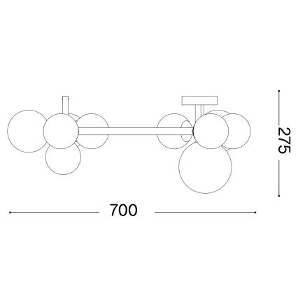 Ideal Lux - LED pinnapealne laelamp PERLAGE 10xG9/3W/230V, läbimõõt 70 cm, kuldne/suitsune beež