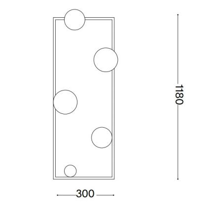 Ideal Lux - LED Põrandalamp ANGOLO 5xG9/3W/230V must