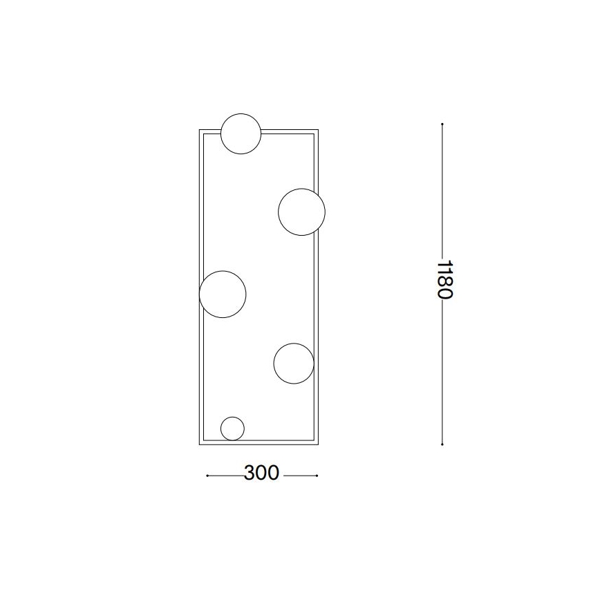 Ideal Lux - LED Põrandalamp ANGOLO 5xG9/3W/230V must