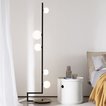 Ideal Lux - LED Põrandalamp BIRDS 5xG9/3W/230V must/kuldne