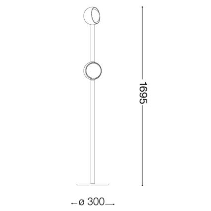 Ideal Lux - LED põrandalamp BLOOM 2xLED/5,5W/230V CRI 90 kuldne/suitsune beež