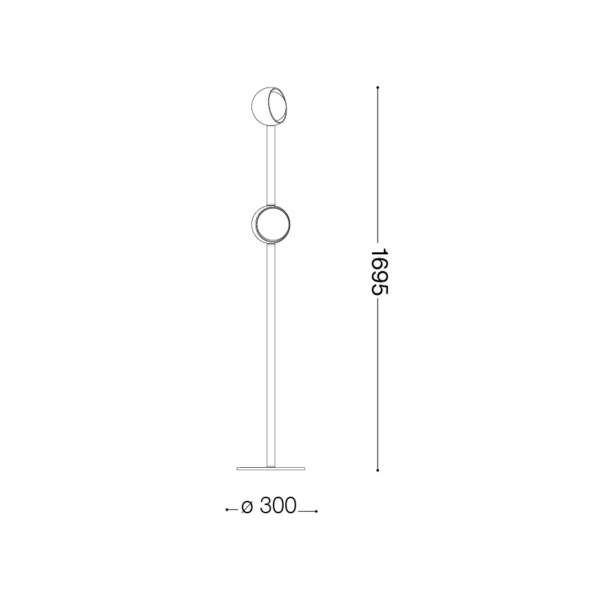 Ideal Lux - LED põrandalamp BLOOM 2xLED/5,5W/230V CRI 90 kuldne/suitsune beež