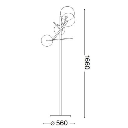 Ideal Lux - LED Põrandalamp EQUINOXE 4xG4/2W/230V läikiv kroom/läbipaistev