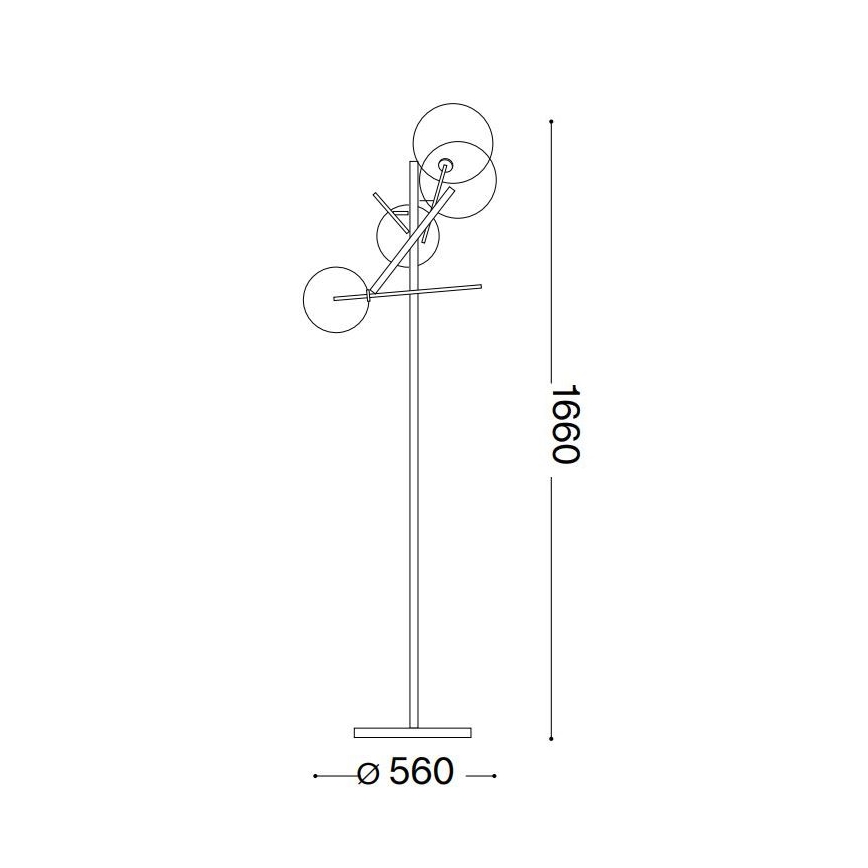 Ideal Lux - LED Põrandalamp EQUINOXE 4xG4/2W/230V läikiv kroom/läbipaistev