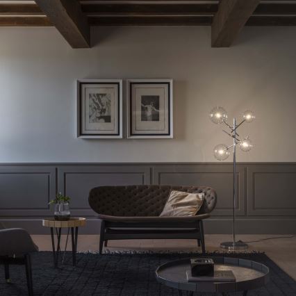 Ideal Lux - LED Põrandalamp EQUINOXE 4xG4/2W/230V läikiv kroom/läbipaistev