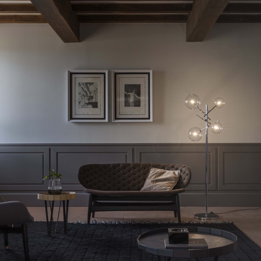 Ideal Lux - LED Põrandalamp EQUINOXE 4xG4/2W/230V läikiv kroom/läbipaistev