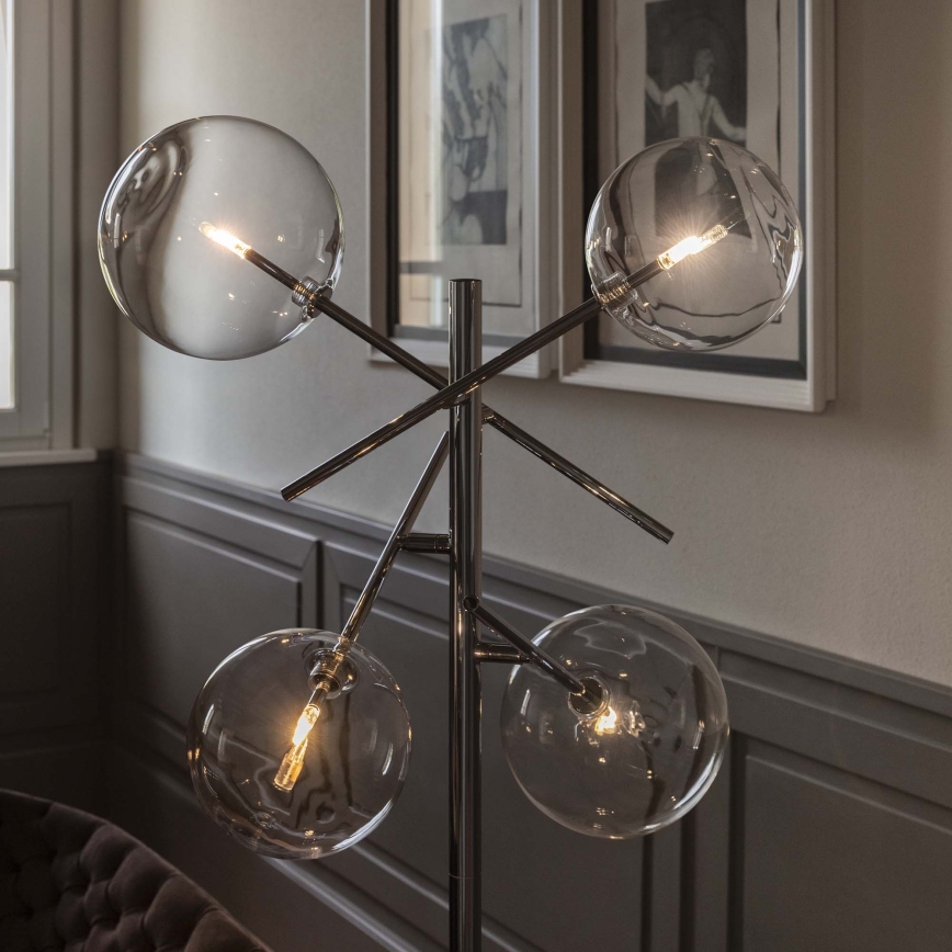 Ideal Lux - LED Põrandalamp EQUINOXE 4xG4/2W/230V läikiv kroom/läbipaistev