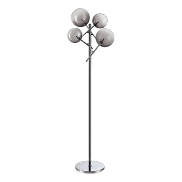 Ideal Lux - LED Põrandalamp EQUINOXE 4xG4/2W/230V läikiv kroom/suitsune