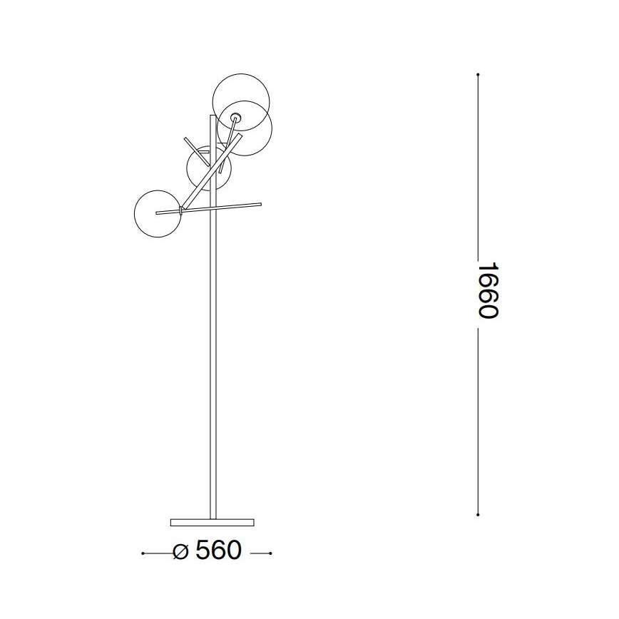 Ideal Lux - LED Põrandalamp EQUINOXE 4xG4/2W/230V läikiv kroom/suitsune