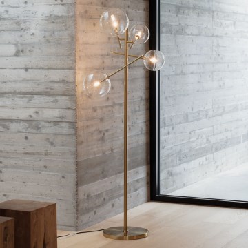 Ideal Lux - LED Põrandalamp EQUINOXE 4xG4/2W/230V messing/läbipaistev