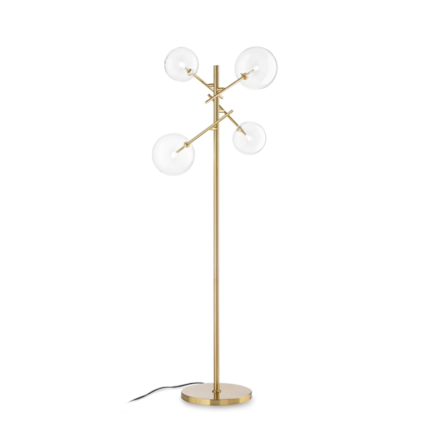 Ideal Lux - LED Põrandalamp EQUINOXE 4xG4/2W/230V messing/läbipaistev