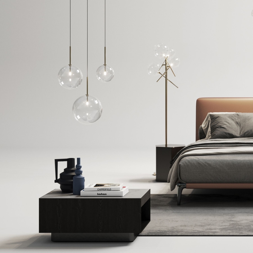 Ideal Lux - LED Põrandalamp EQUINOXE 4xG4/2W/230V messing/läbipaistev