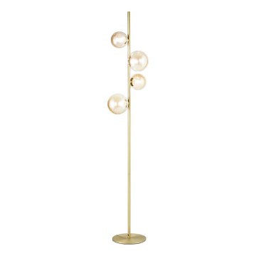 Ideal Lux - LED Põrandalamp PERLAGE 4xG9/3W/230V kuldne/suitsune