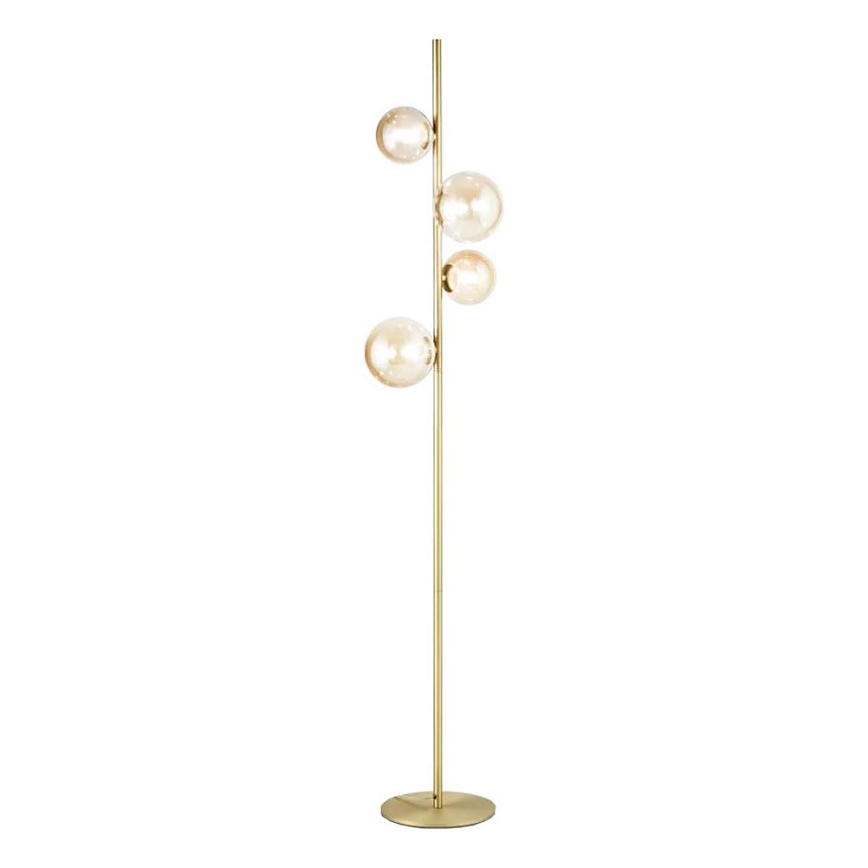 Ideal Lux - LED Põrandalamp PERLAGE 4xG9/3W/230V kuldne/suitsune