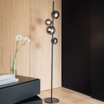 Ideal Lux - LED Põrandalamp PERLAGE 4xG9/3W/230V must/suitsune