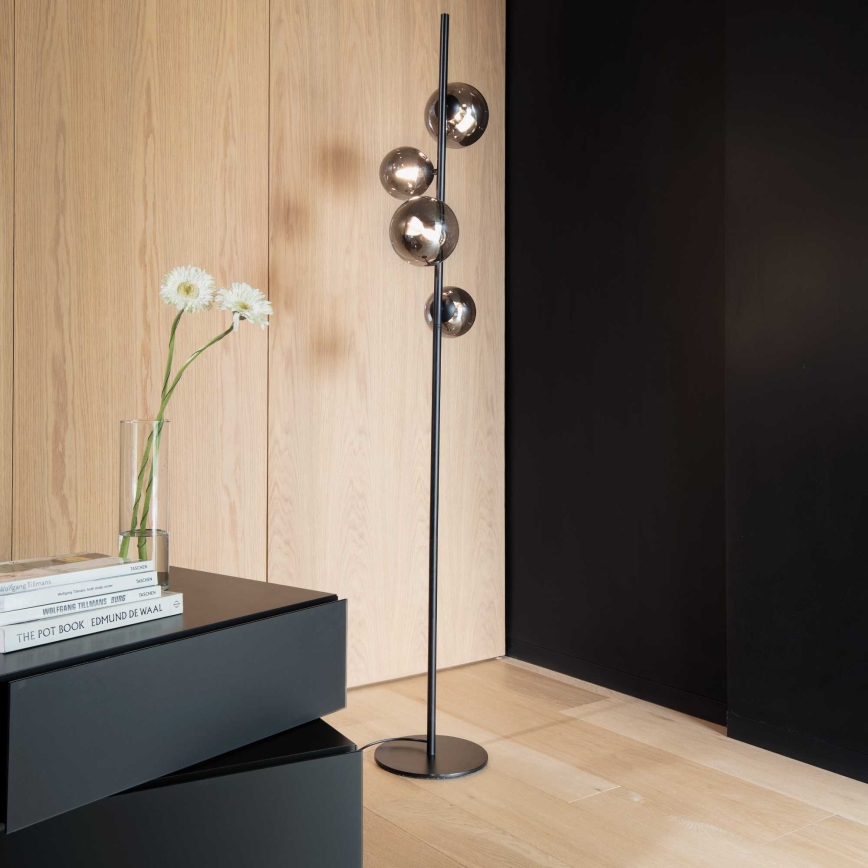 Ideal Lux - LED Põrandalamp PERLAGE 4xG9/3W/230V must/suitsune