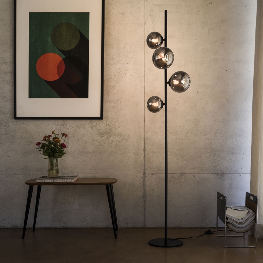 Ideal Lux - LED Põrandalamp PERLAGE 4xG9/3W/230V must/suitsune
