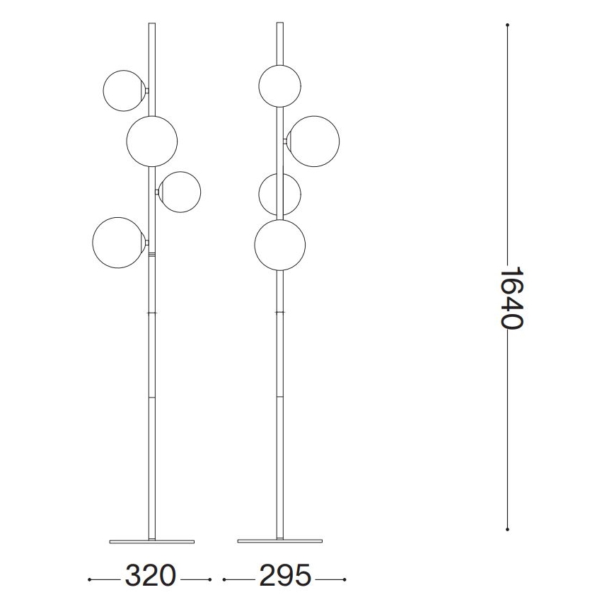Ideal Lux - LED Põrandalamp PERLAGE 4xG9/3W/230V must/suitsune