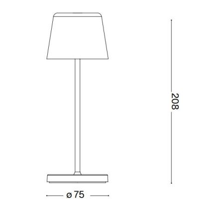 Ideal Lux - LED reguleeritav puutetundlik välistingimustes kasutatav lauavalgusti CUTE LED/2,5W/3,7V 3000 mAh USB 2200-2700K IP65 valge